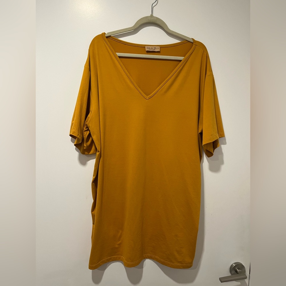 Zelie for She 2 piece golden mustard shirt and skirt set